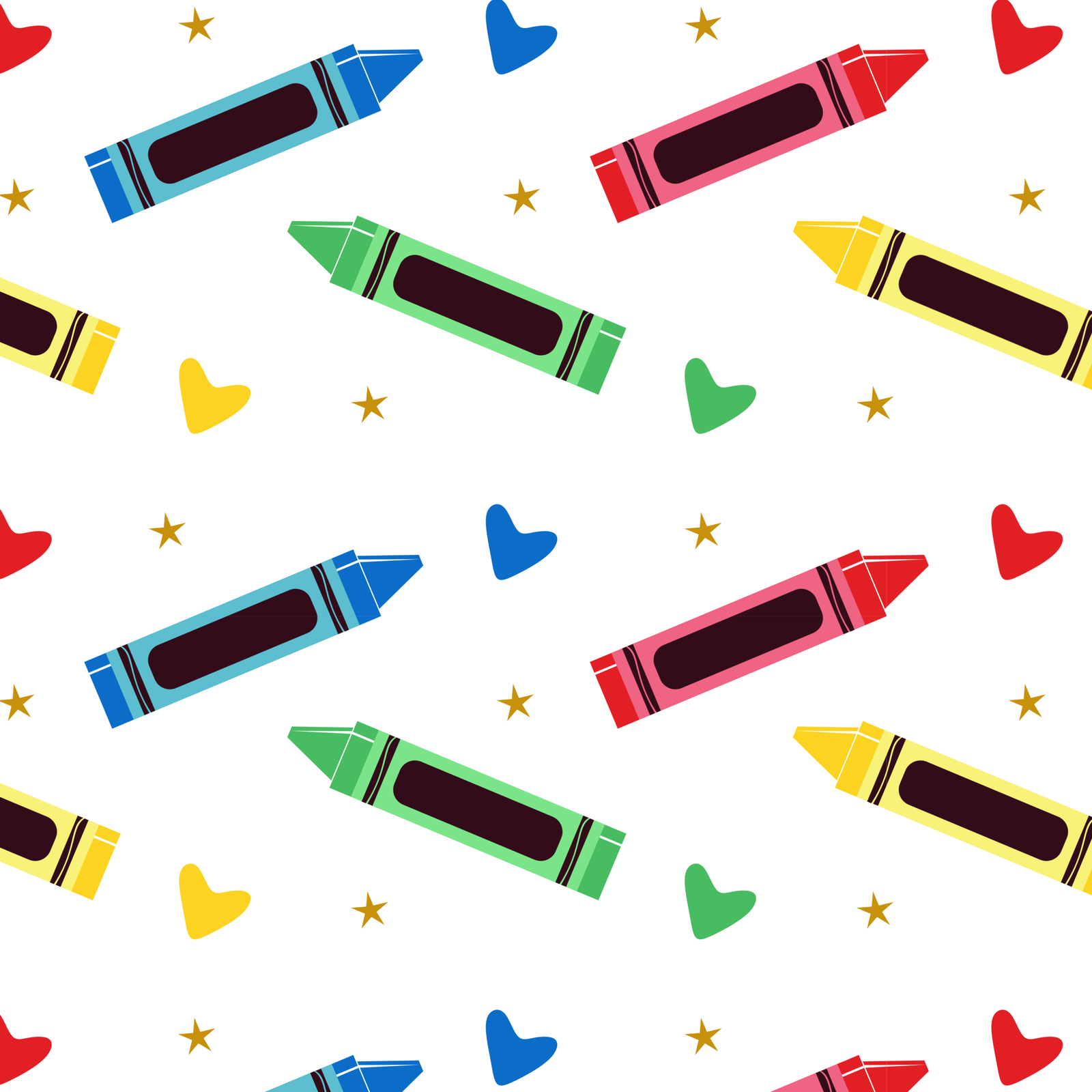 colourful crayons seamless pattern