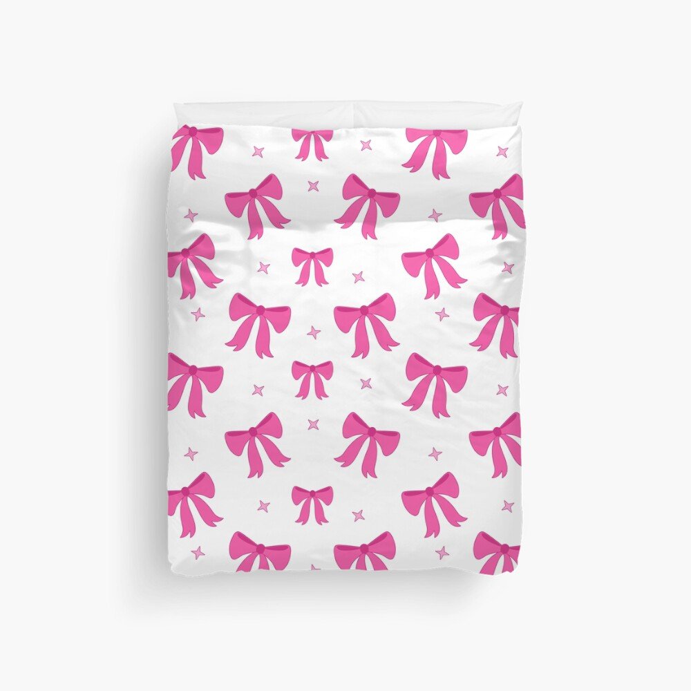 pink bows seamless duvet cover