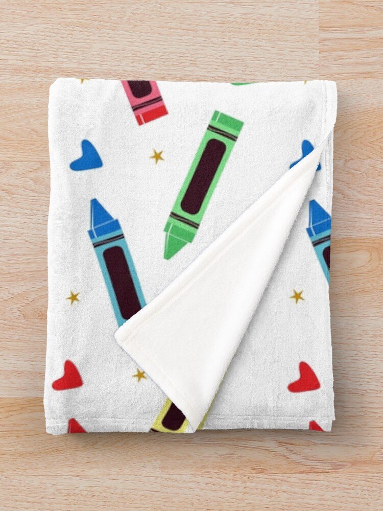 colourful crayons seamless pattern blanket