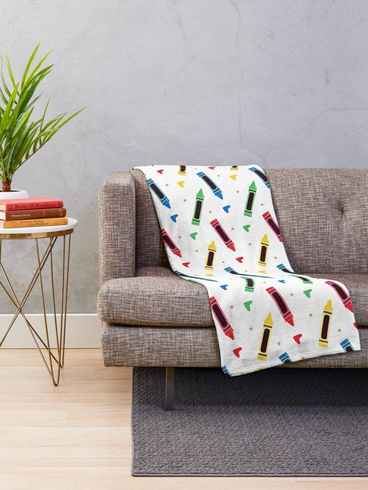 colourful crayons seamless pattern blanket