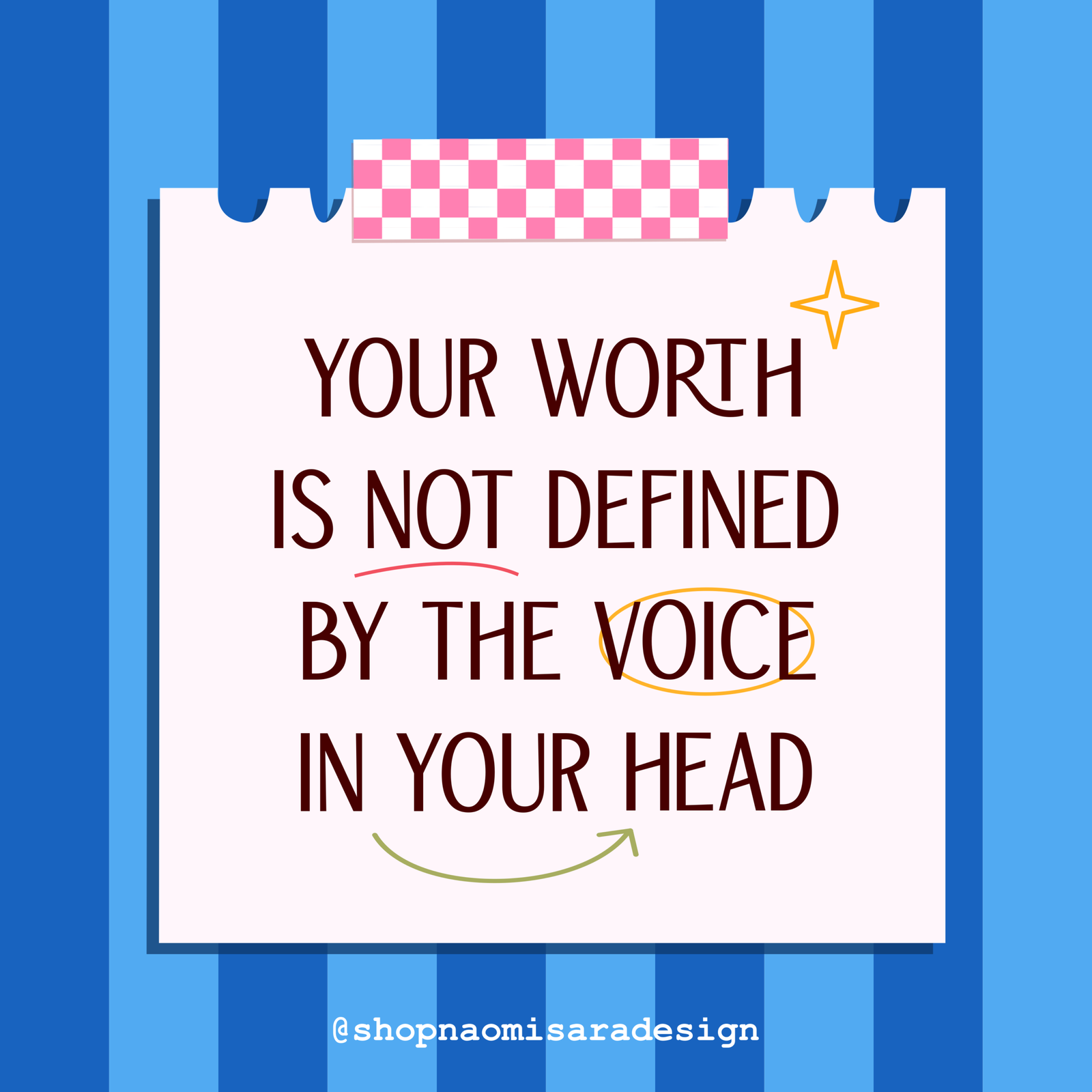 your worth is not defined by the voice in your head illustration